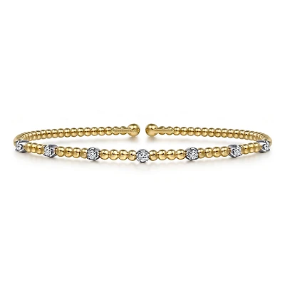 Diamond Dots Beaded Bangle Bracelet