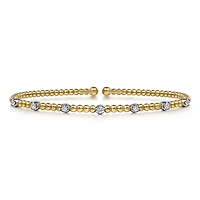 Diamond Dots Beaded Bangle Bracelet