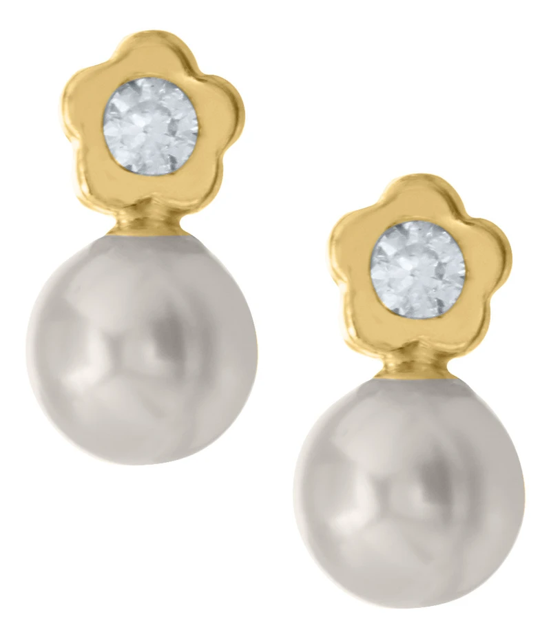 Flower Pearl Kids Stud Earrings