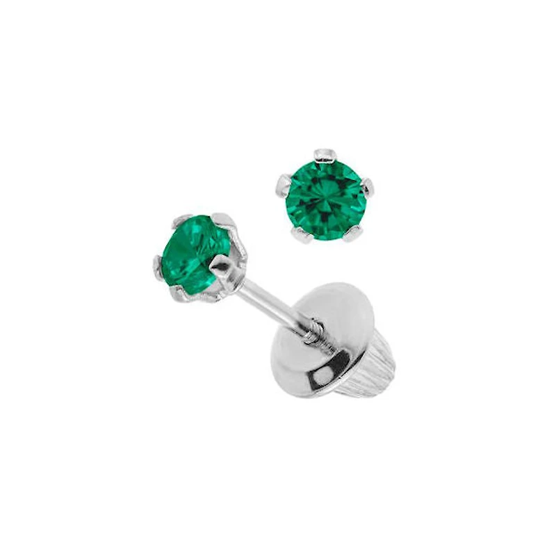 Silver Birthtone Kids Stud Earrings - May