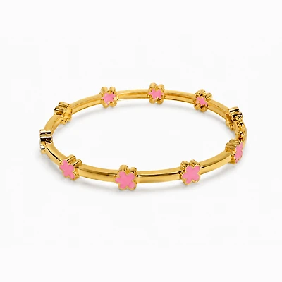 Pink Flowers Kids Bangle Bracelet