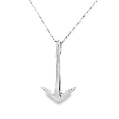 Sterling Silver Anchor Pendant 50MM