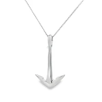 Sterling Silver Anchor Pendant 50MM