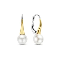 Pearl Classic Golden Leverback Earrings