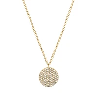 Flat Disk Pave Diamonds Necklace
