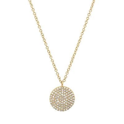 Flat Disk Pave Diamonds Necklace