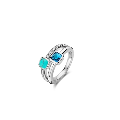 Tropical Turquoise Double Stone Ring