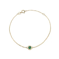 Birthstone Bezel Set Stone Bracelet - Yellow Gold