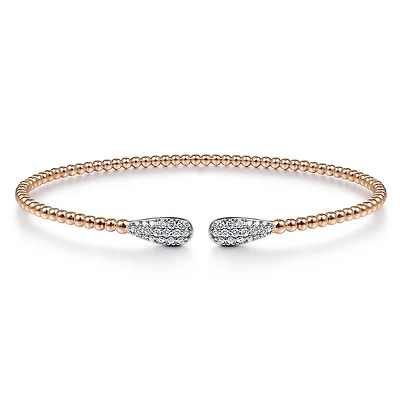 Diamond Drop Rose Gold Bangle Bracelet