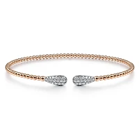 Diamond Drop Rose Gold Bangle Bracelet