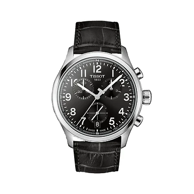 Chrono L 42mm with Black Leather Strap