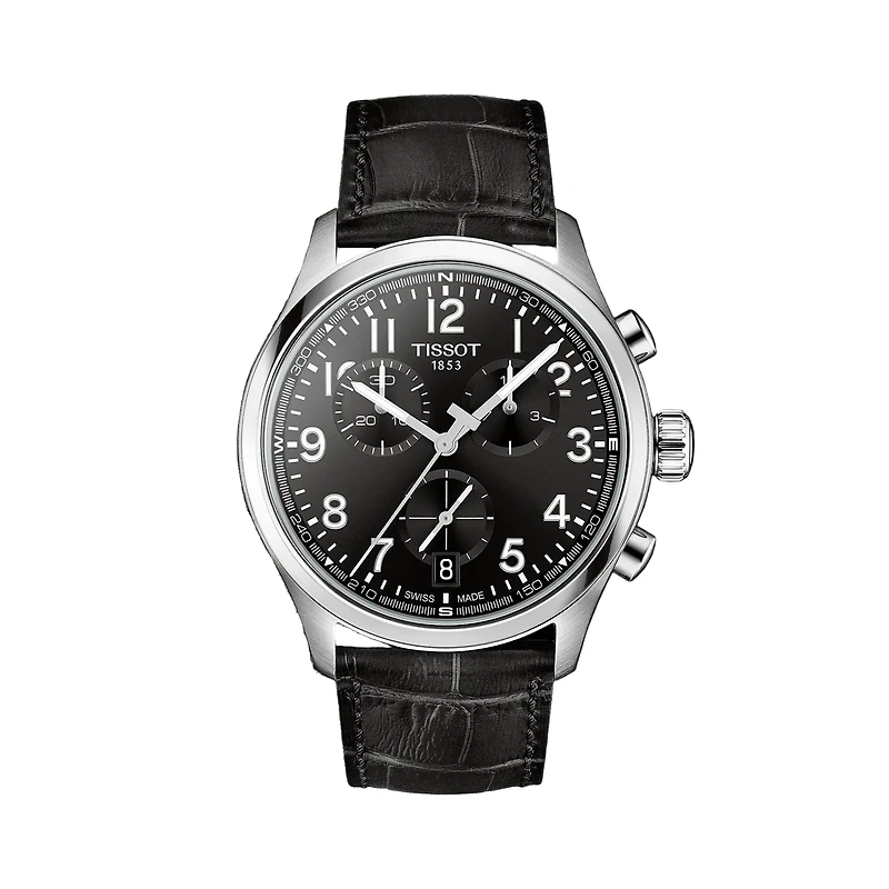 Chrono L 42mm with Black Leather Strap