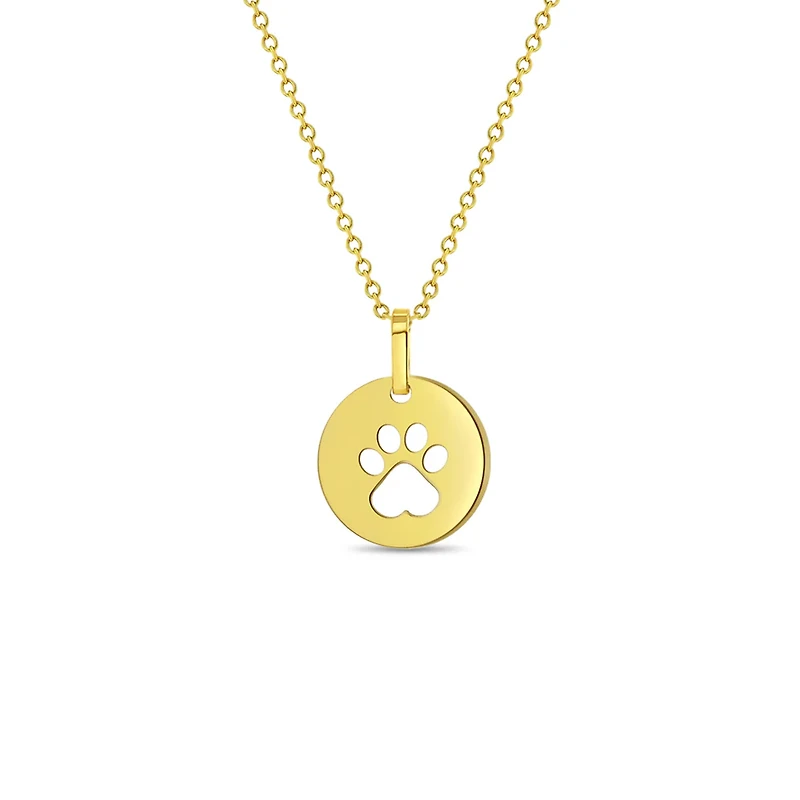 Dog Paw 14K Gold Necklace