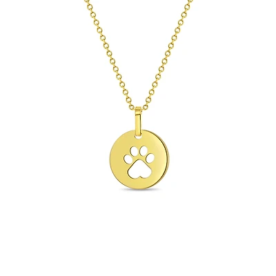 Dog Paw 14K Gold Necklace
