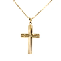 Double Line Cross Pendant - 42MM