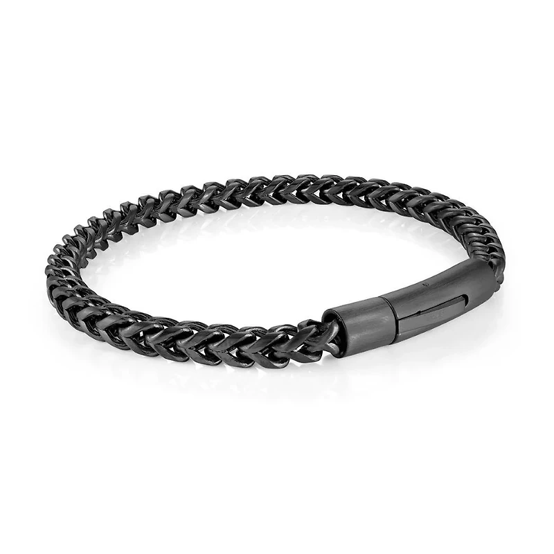 5MM Franco Black Steel Bracelet