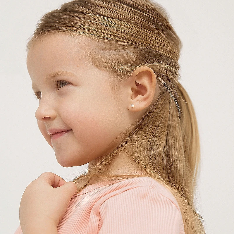 Kids 4MM Pearl Stud Earrings