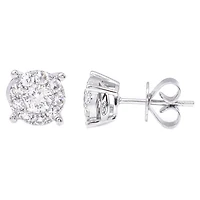 1.5ct Illusion Diamond Stud Earrings 14KW