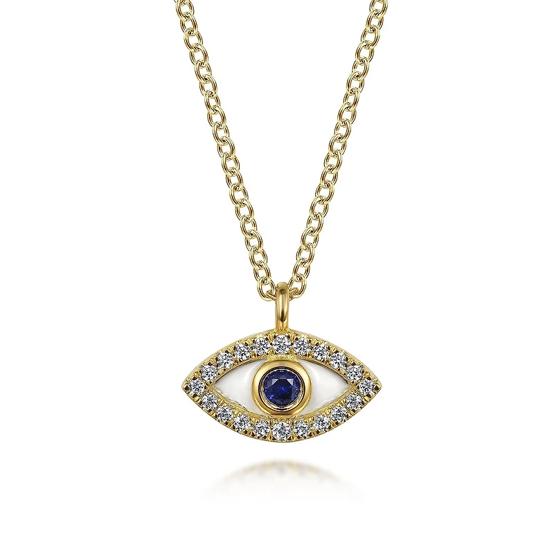 Evil Eye Mother Pearl Necklace