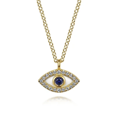 Evil Eye Mother Pearl Necklace