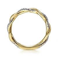 Two Tone Twisted Diamonds Ring