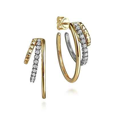 Triple Huggie Textured 30MM Hoop Earrings