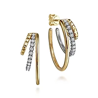 Triple Huggie Textured 30MM Hoop Earrings