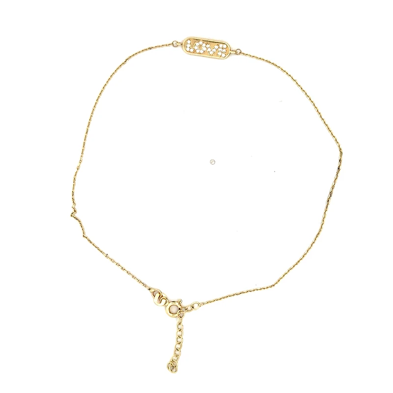 Love Plaque Ankle Bracelet