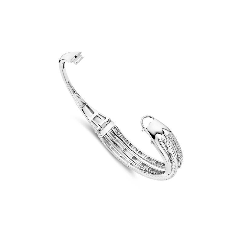 Crossover Trilogy Silver Bangle Bracelet