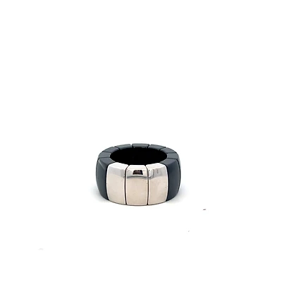 Aura Black Ceramic and White Gold Ring (Size 6)