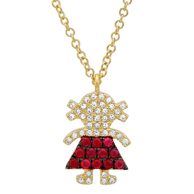 Girl Diamond and Rubies Necklace