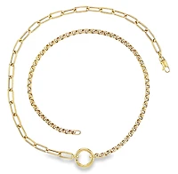 Half Paperclip, Half Rolo Charm Carrier Necklace