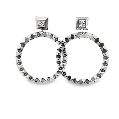 Rebel Rhodium Dangle Earrings