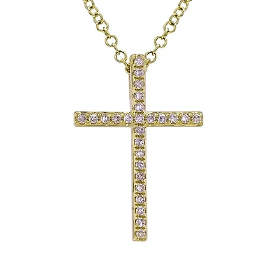 Diamond Cross Necklace 17MM
