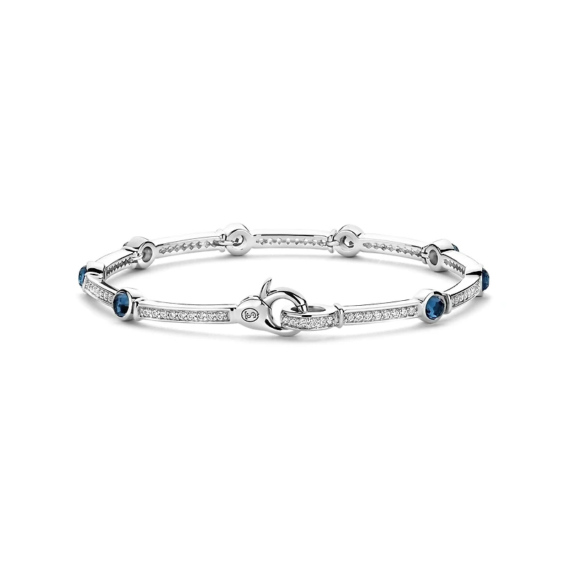 Sattelite Blue and Clear Tennis Bracelet