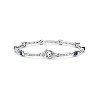 Sattelite Blue and Clear Tennis Bracelet