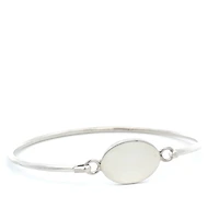 Oval Disk Silver Bracelet