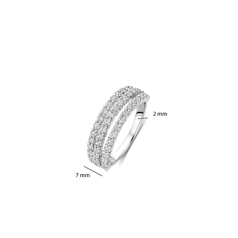 Tinsel Three Line Zirconia Ring