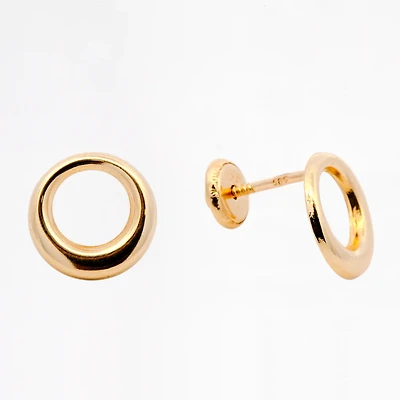 Open Circle Stud Earrings