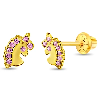 Kids Pink Unicorn Earrings