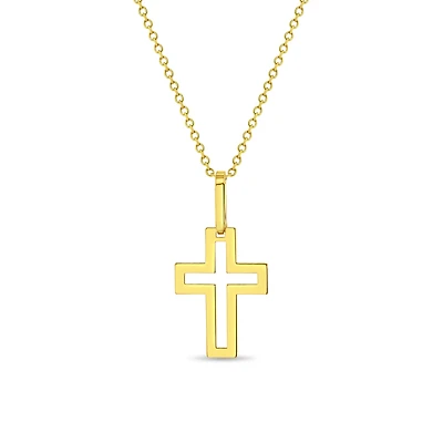 Cutout 20MM Cross Kids Necklace