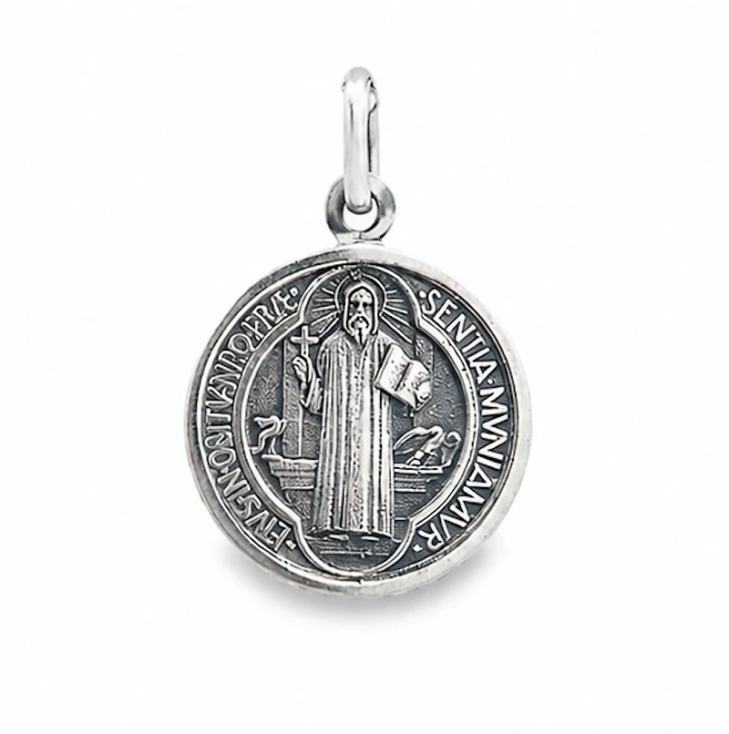 Saint Benedict 24MM Silver Pendant