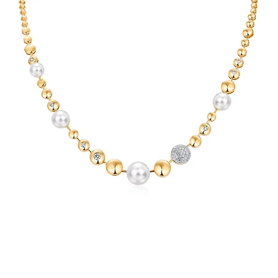 Pearls, Diamonds and Pebbles Necklace