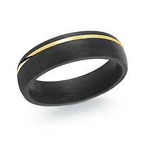 Yellow Steel Carbon Fiber 8MM Ring