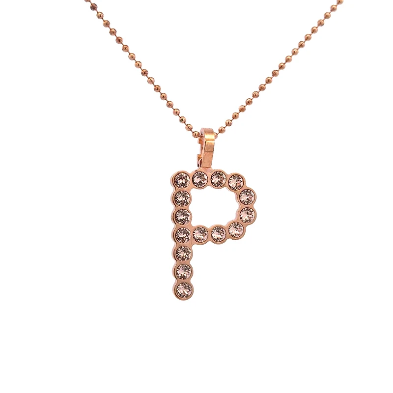 Rose Gold and Swarovski Initial Pendant