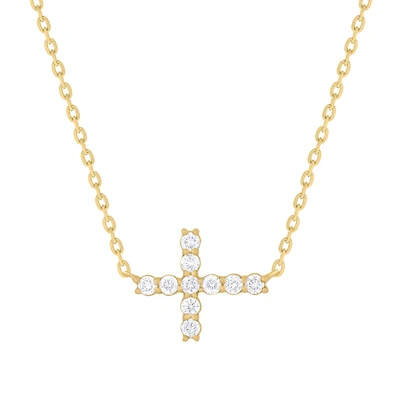 Sideway Diamond Cross Necklace