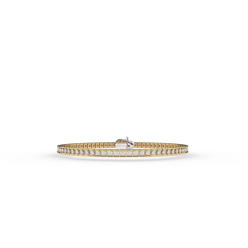 Channel Set Golden Tennis Bracelet