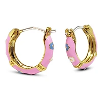 Pink Enamel Kids Earrings