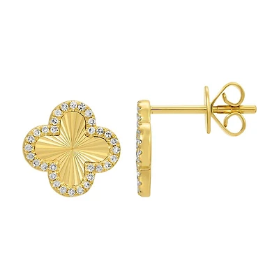 Fluted Clover Stud Earrings