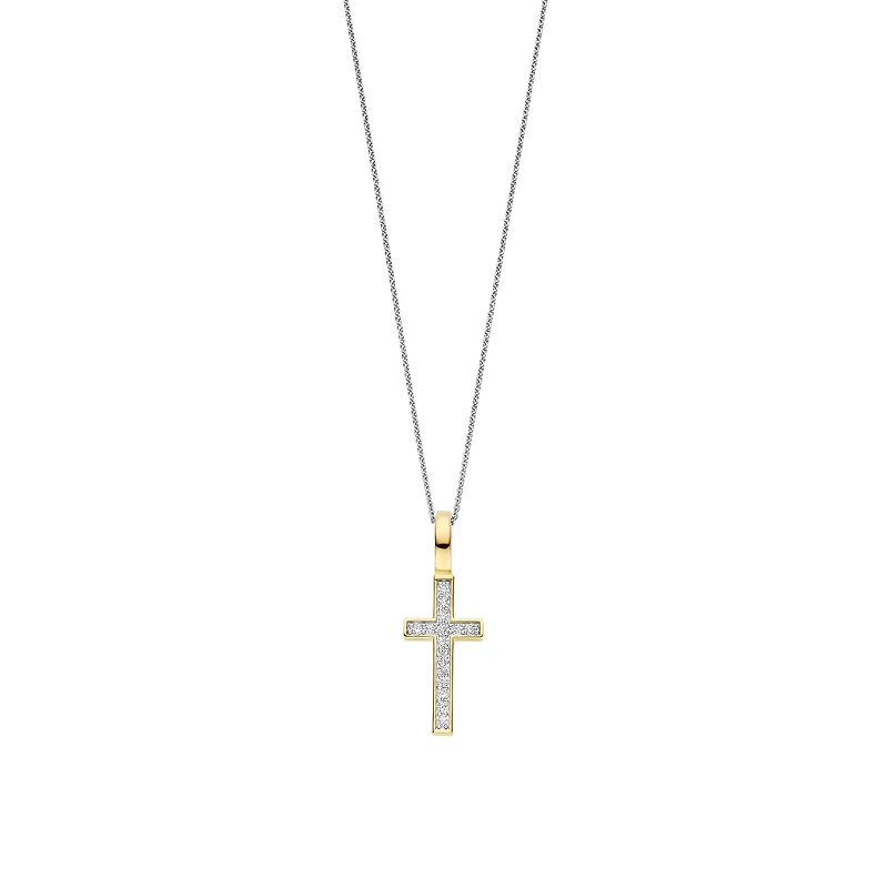 Sparkling Cross Golden Necklace